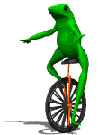 frog on unicycle